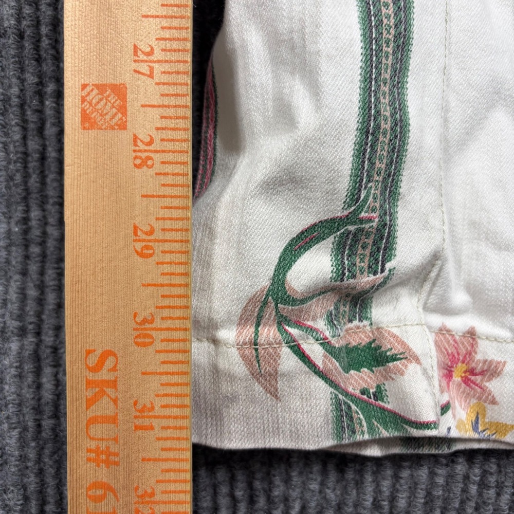 BDG Urban Outfitters Jeans Womens 29 Floral Striped Flare White Pink Green - Picture 6 of 9
